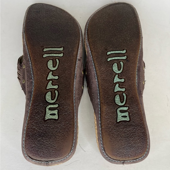 Merrell Lucca Espresso Women Brown Leather Thong sz 9 Womens Sandals Flip Flop - Picture 11 of 13